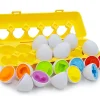 6/12PCS Montessori Smart Eggs In Cup Education Early Learning Geometric Shape Math Alphabet Puzzle Sorter Game Baby Toy Children - Image 2