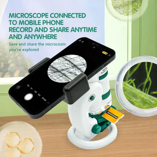 Children's Microscope Toys Science Kit Portable Lab Microscopes Biological Science Educational Learn Super Toys for Children - Image 5