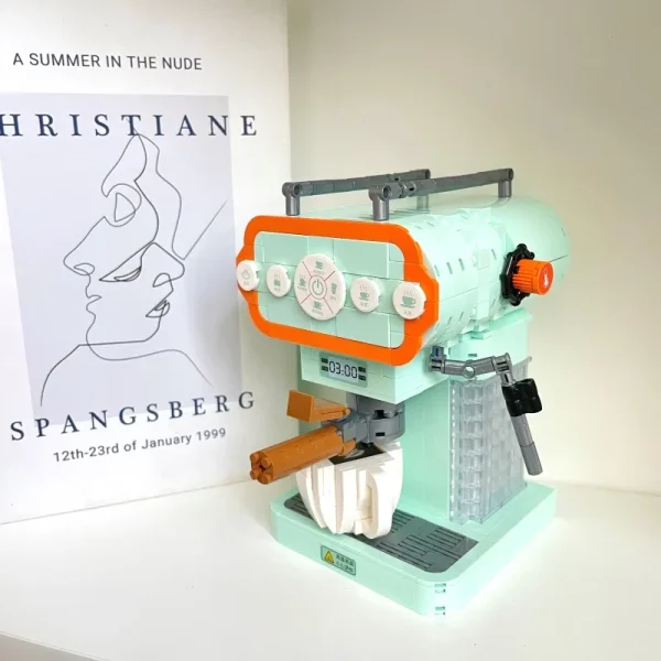 Retro coffee machine, bread machine, small pieces, assembled building blocks, series of educational toys, Christmas birthday gif - Image 3