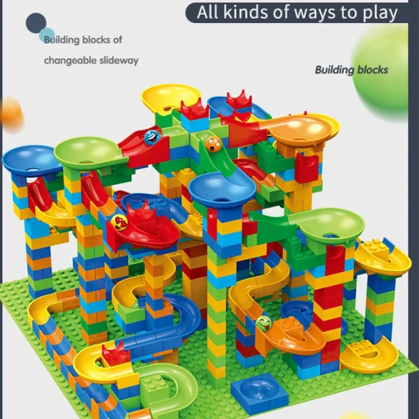 88-514PCS Marble Race Run Blocks Maze Ball Track Toy Compatible city Building Blocks Funnel Slide Blocks Toys DIY Bricks Toys - Image 3