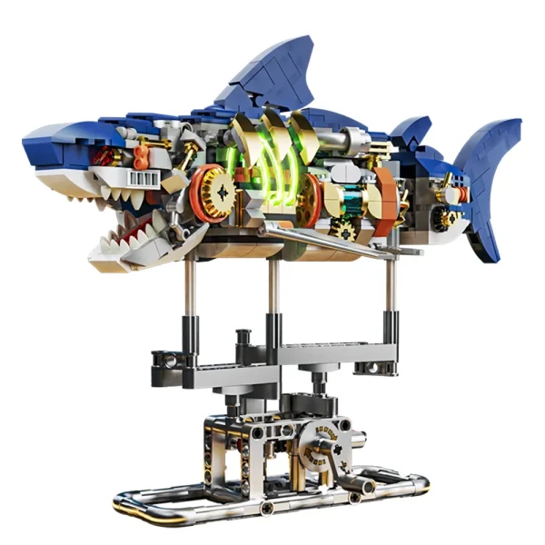 687 PCS Ideas Shark Building Block Set with Display Stand Sea Animals Building Blocks Toys for Kids Adults Ocean Lovers - Image 2