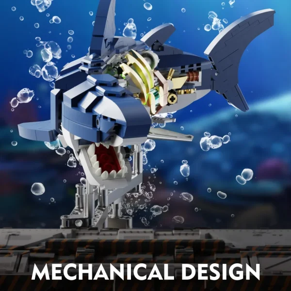 687 PCS Ideas Shark Building Block Set with Display Stand Sea Animals Building Blocks Toys for Kids Adults Ocean Lovers - Image 5