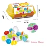 6/12PCS Montessori Smart Eggs In Cup Education Early Learning Geometric Shape Math Alphabet Puzzle Sorter Game Baby Toy Children - Image 6