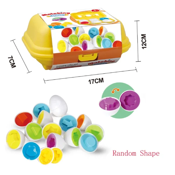 6/12PCS Montessori Smart Eggs In Cup Education Early Learning Geometric Shape Math Alphabet Puzzle Sorter Game Baby Toy Children - Image 6